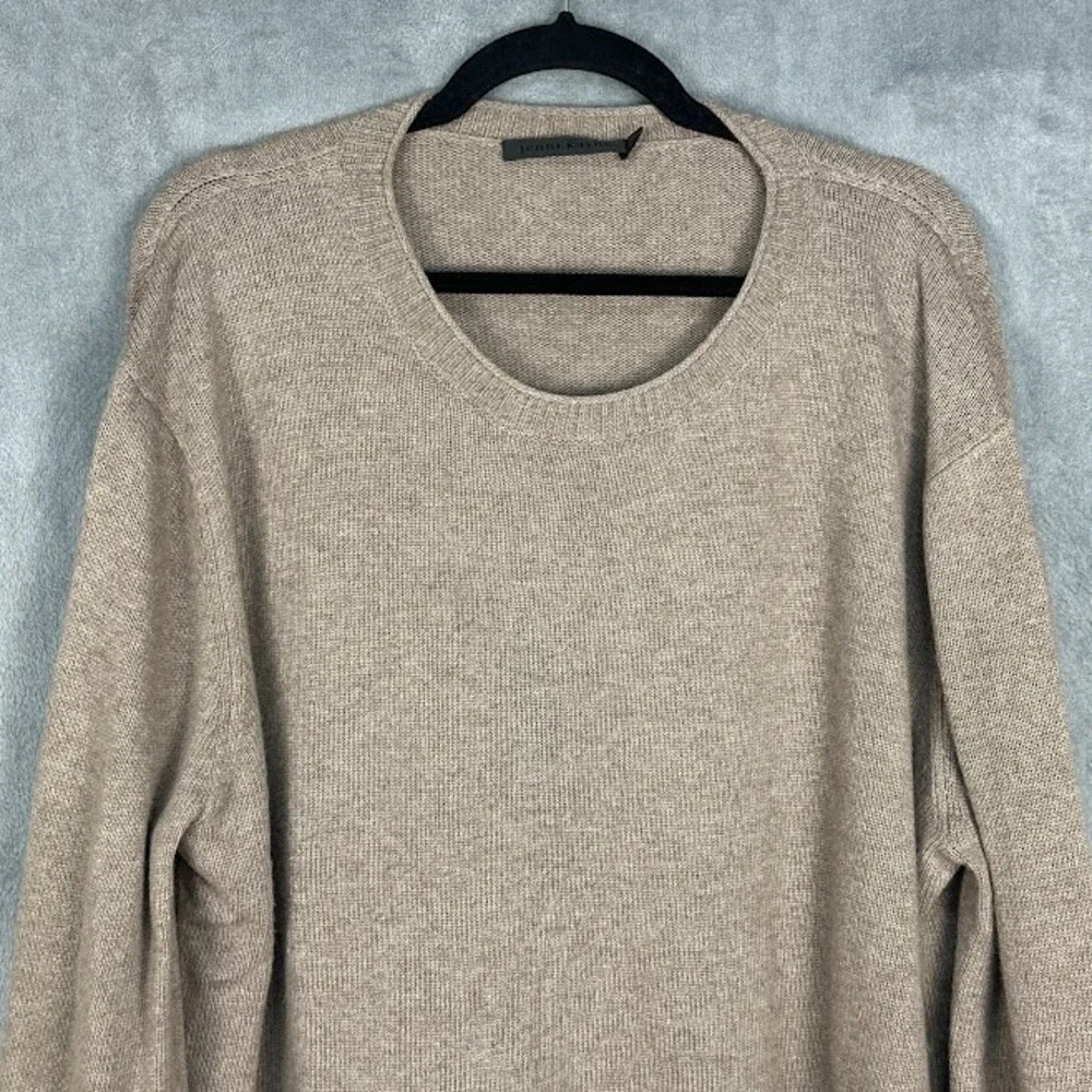Jenni Kayne Everyday Sweater Womens 2X Brown Wool Cashmere Blend Quiet Luxury